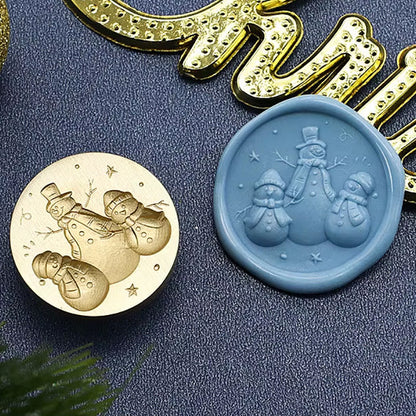 Snowman Family Wax Seal Stamp size 25mm