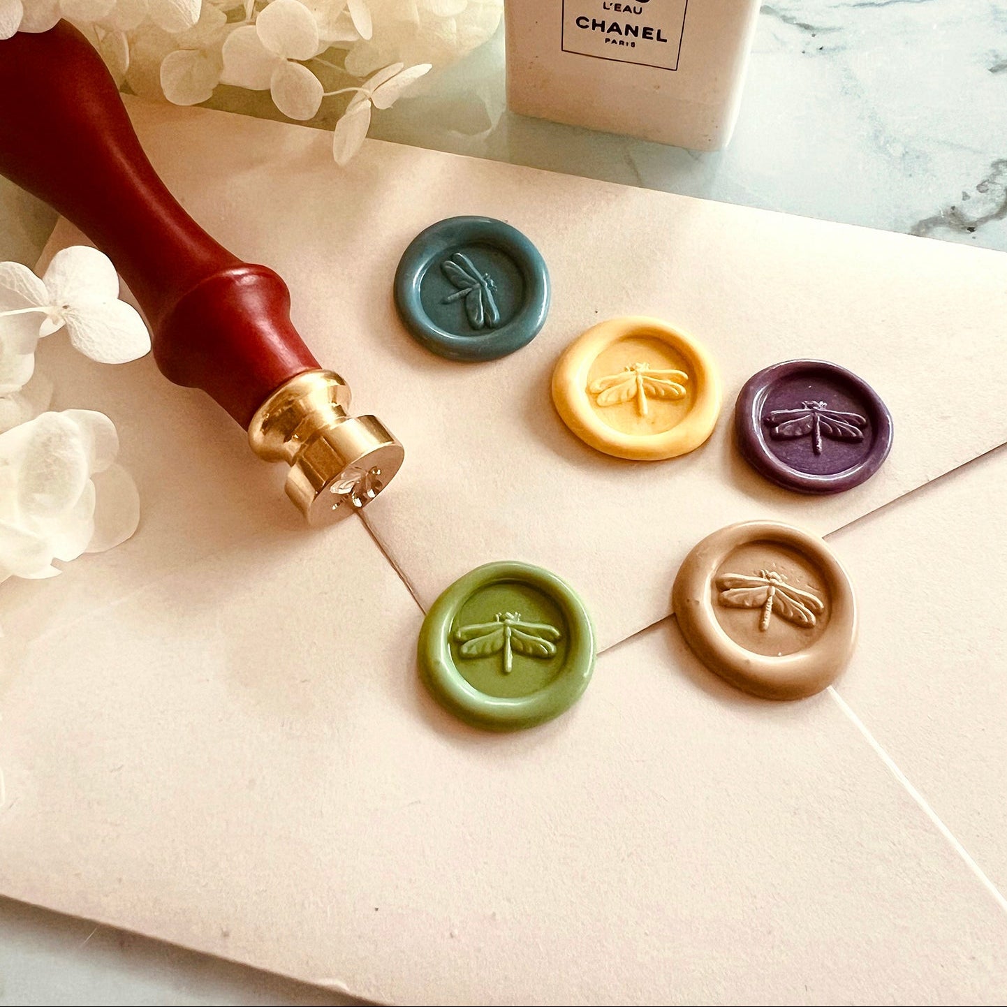 Mini 3D Dragonfly Wax Seal Stamp – 15mm