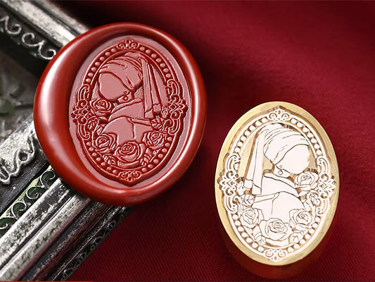 Girl with a Pearl Earring Wax Seal Stamp size 30x20mm