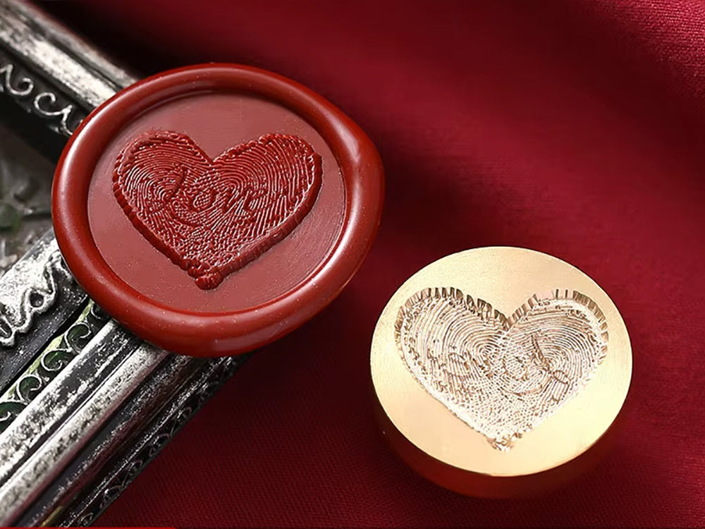 Fingerprint Heart Wax Seal Stamp – 25mm