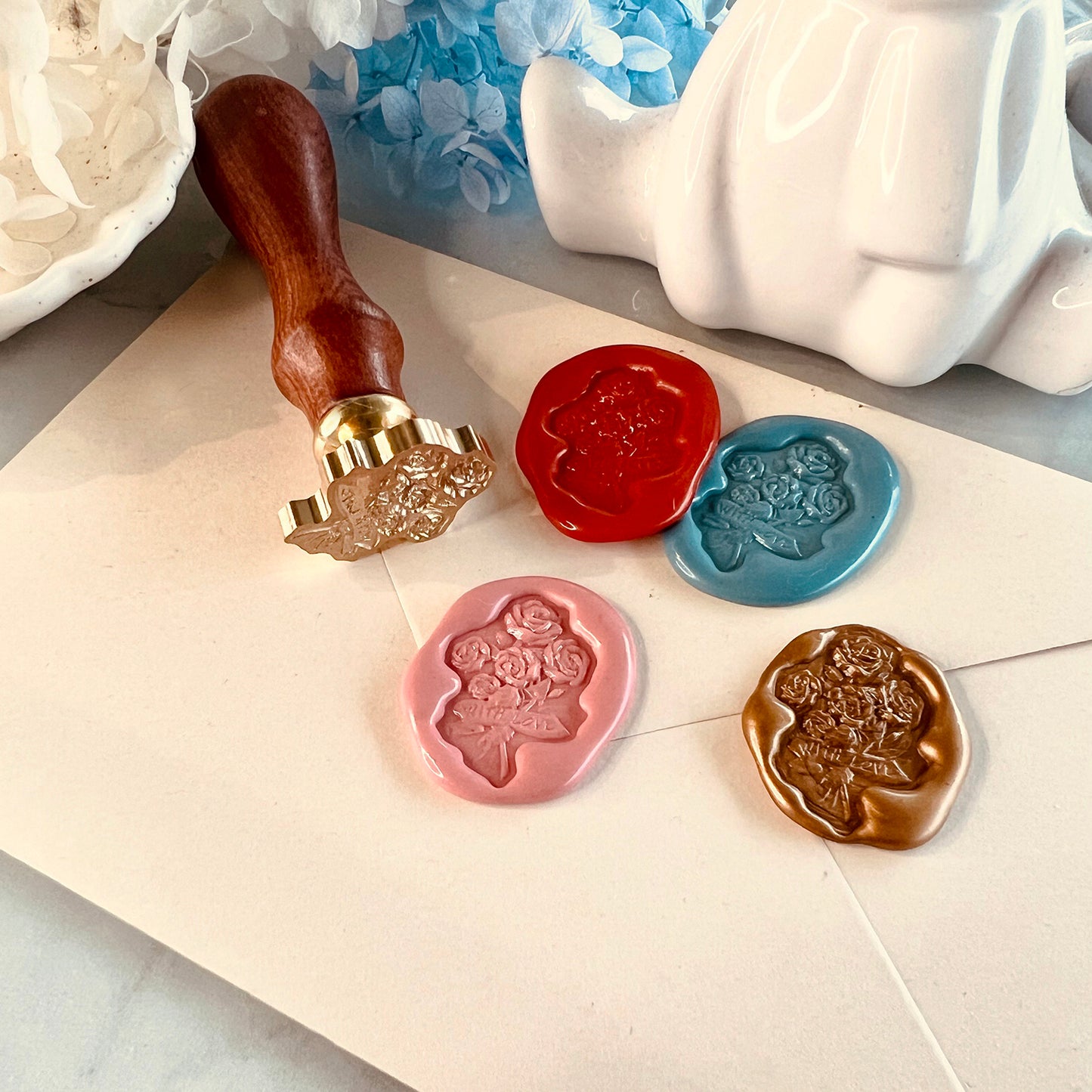With Love Rose Wax Seal Stamp (21x29mm)