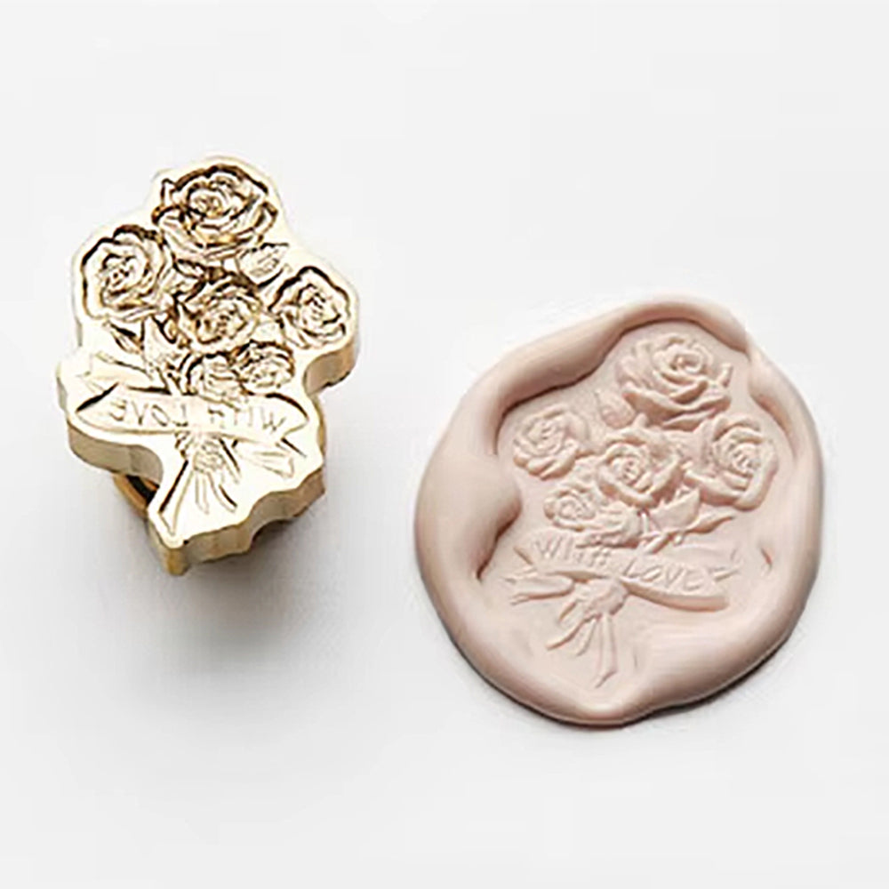 With Love Rose Wax Seal Stamp (21x29mm)
