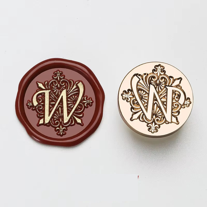 Ornate Letter "W" Wax Seal Stamp Head (25mm)