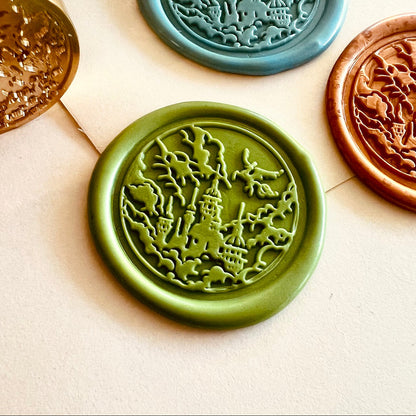Castle in the Clouds Wax Seal Stamp –30mm Fantasy Sky Castle Brass Stamp