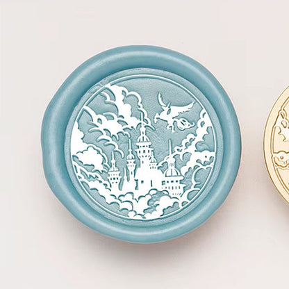 Castle in the Clouds Wax Seal Stamp –30mm Fantasy Sky Castle Brass Stamp