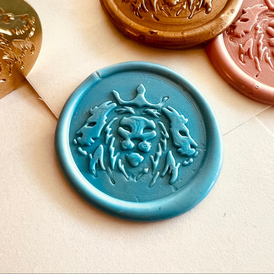 Lion with Crown Wax Seal Stamp – 30mm Brass Stamp