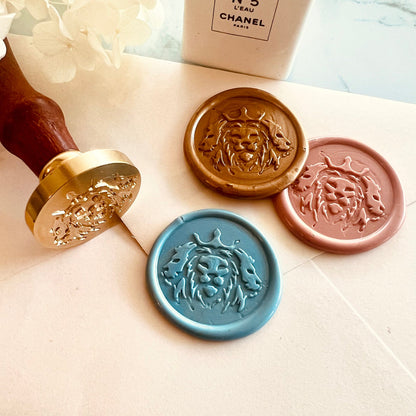 Lion with Crown Wax Seal Stamp – 30mm Brass Stamp