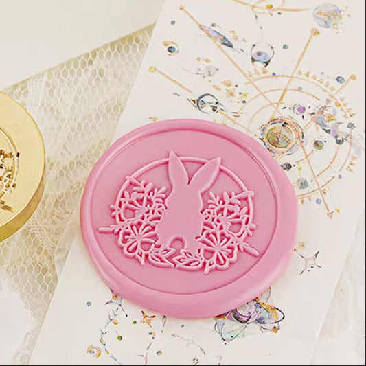 Floral Bunny Wax Seal Stamp – Easter Brass Stamp size 30mm