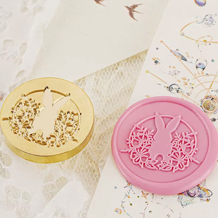 Floral Bunny Wax Seal Stamp – Easter Brass Stamp size 30mm