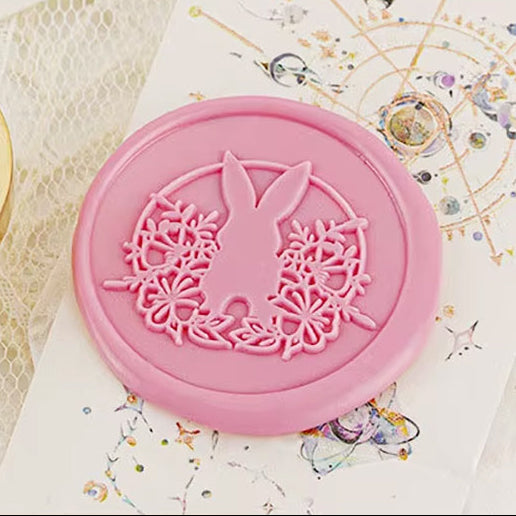Floral Bunny Wax Seal Stamp – Easter Brass Stamp size 30mm