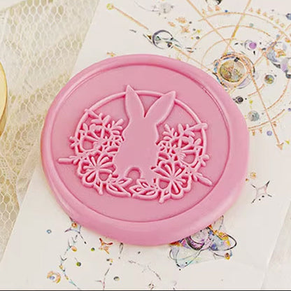 Floral Bunny Wax Seal Stamp – Easter Brass Stamp size 30mm