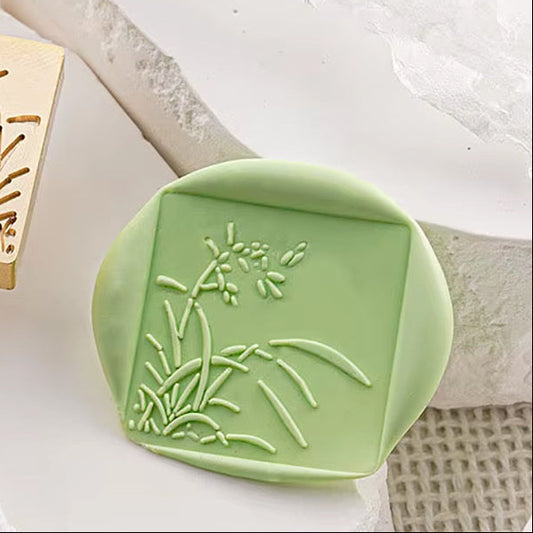 Square Botanical Wax Seal Stamp size 25x25mm