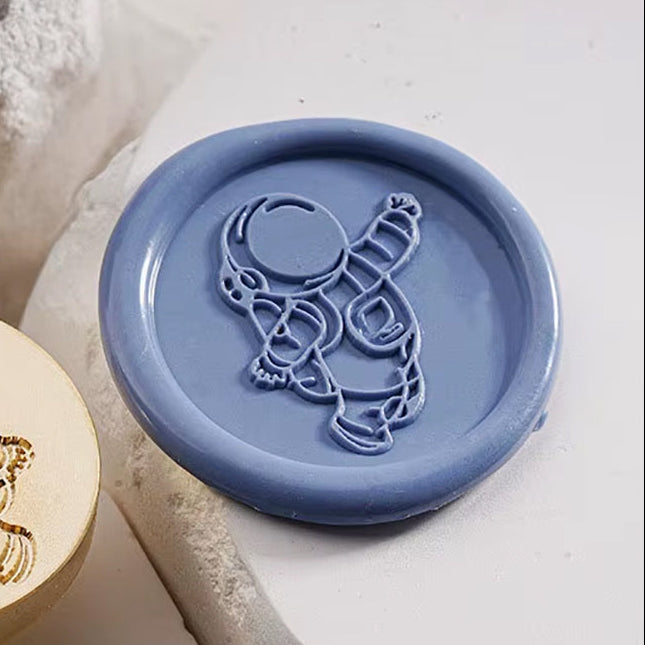 Floating Astronaut Wax Seal Stamp - Space Themed Brass Stamp size 25mm