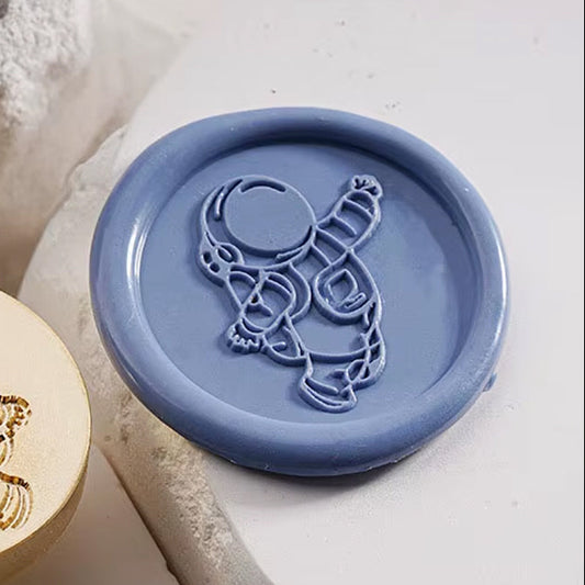 Floating Astronaut Wax Seal Stamp - Space Themed Brass Stamp size 25mm