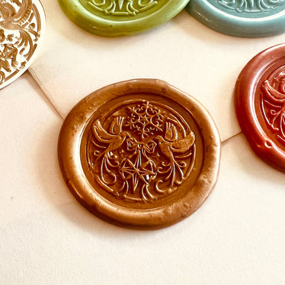 Dove & Snowflake Wax Seal Stamp size 25mm