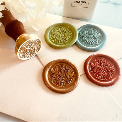 Dove & Snowflake Wax Seal Stamp size 25mm