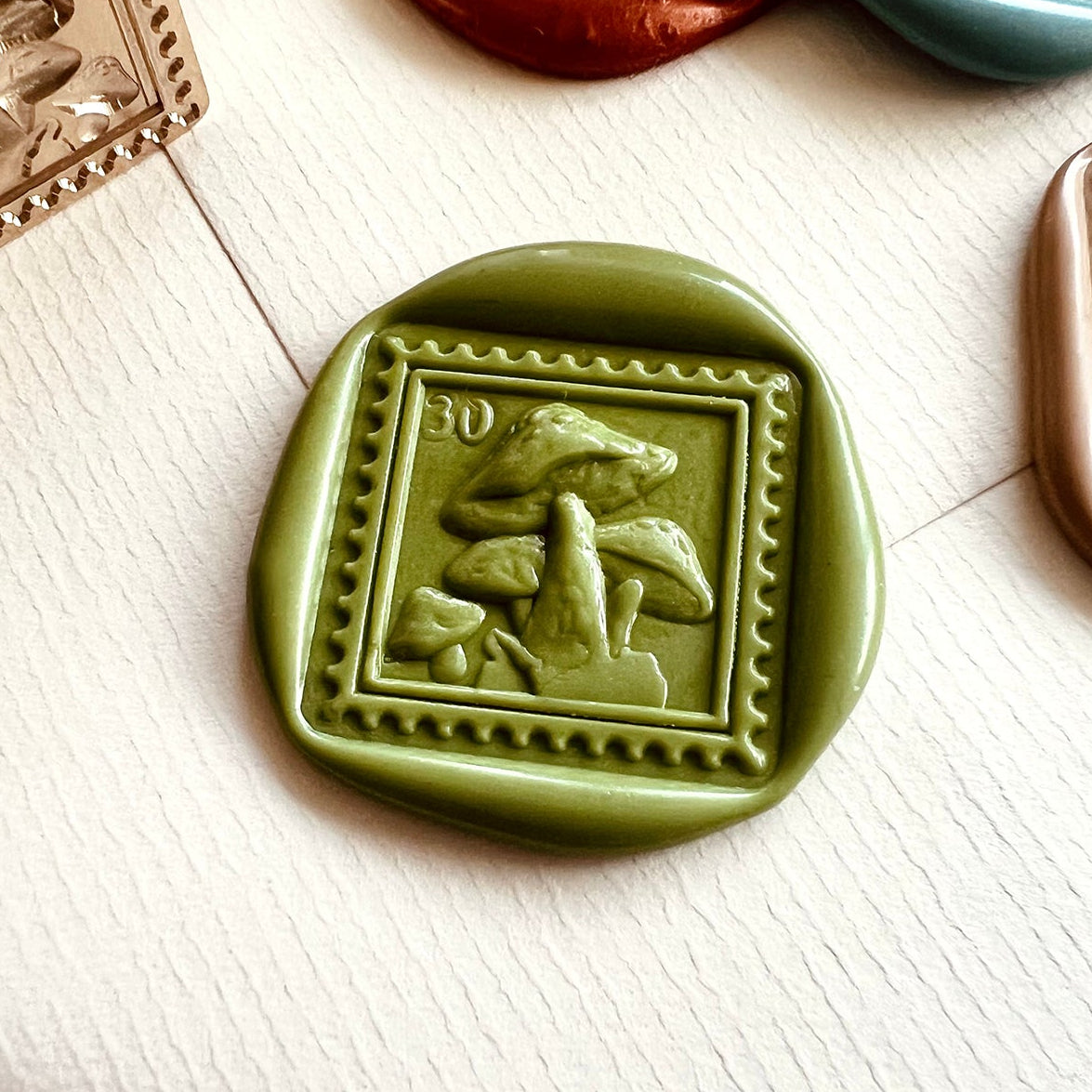 Mushroom Postage Wax Seal Stamp 25mm