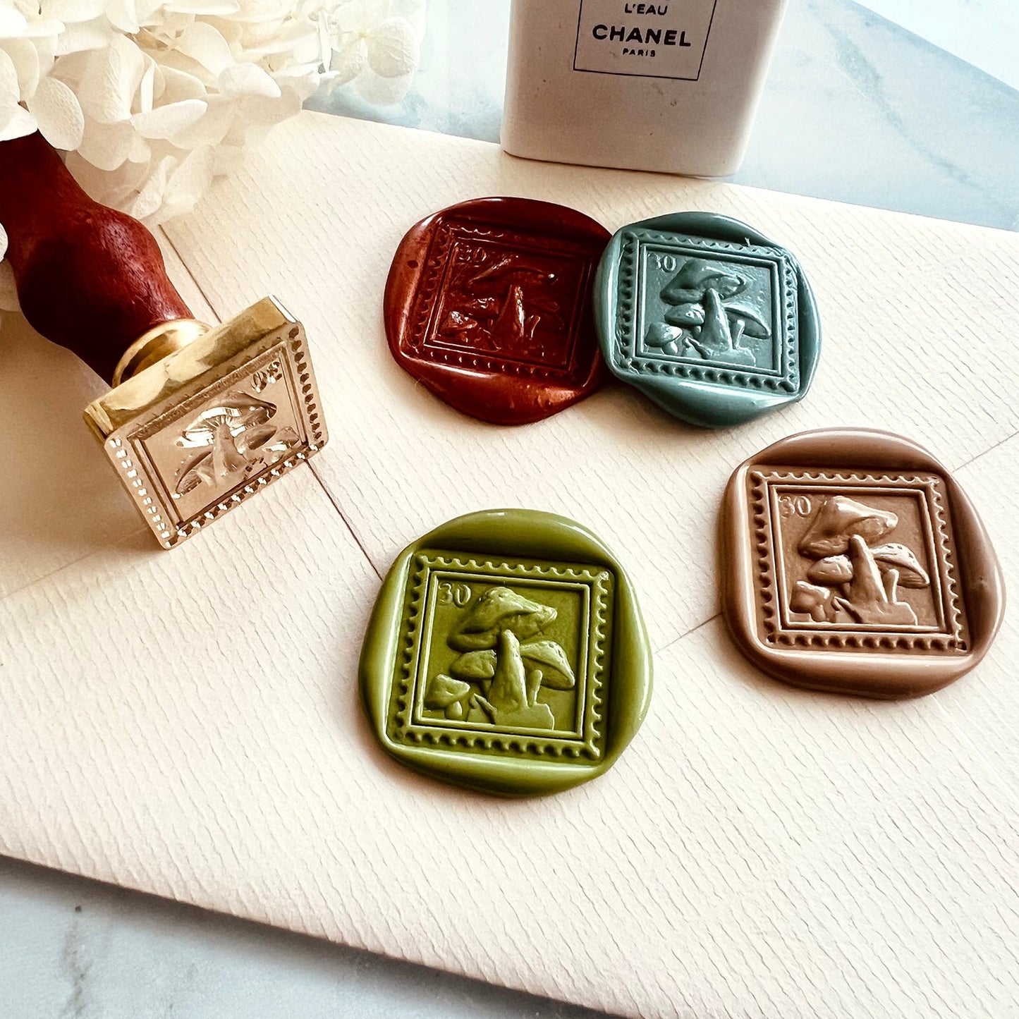 Mushroom Postage Wax Seal Stamp 25mm