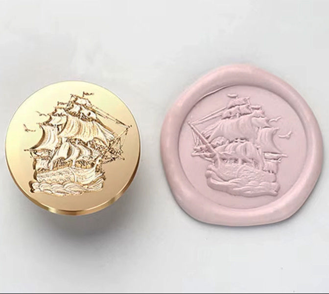 Vintage Sailing Ship Wax Seal Stamp size 30mm