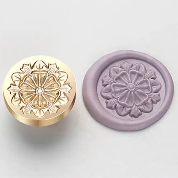 Floral Geometric Wax Seal Stamp size 25mm