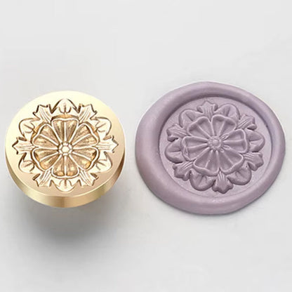 Floral Geometric Wax Seal Stamp size 25mm