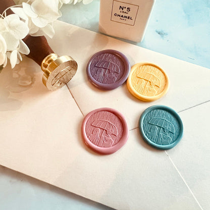 Romantic Rain Couple Wax Seal Stamp size 25mm