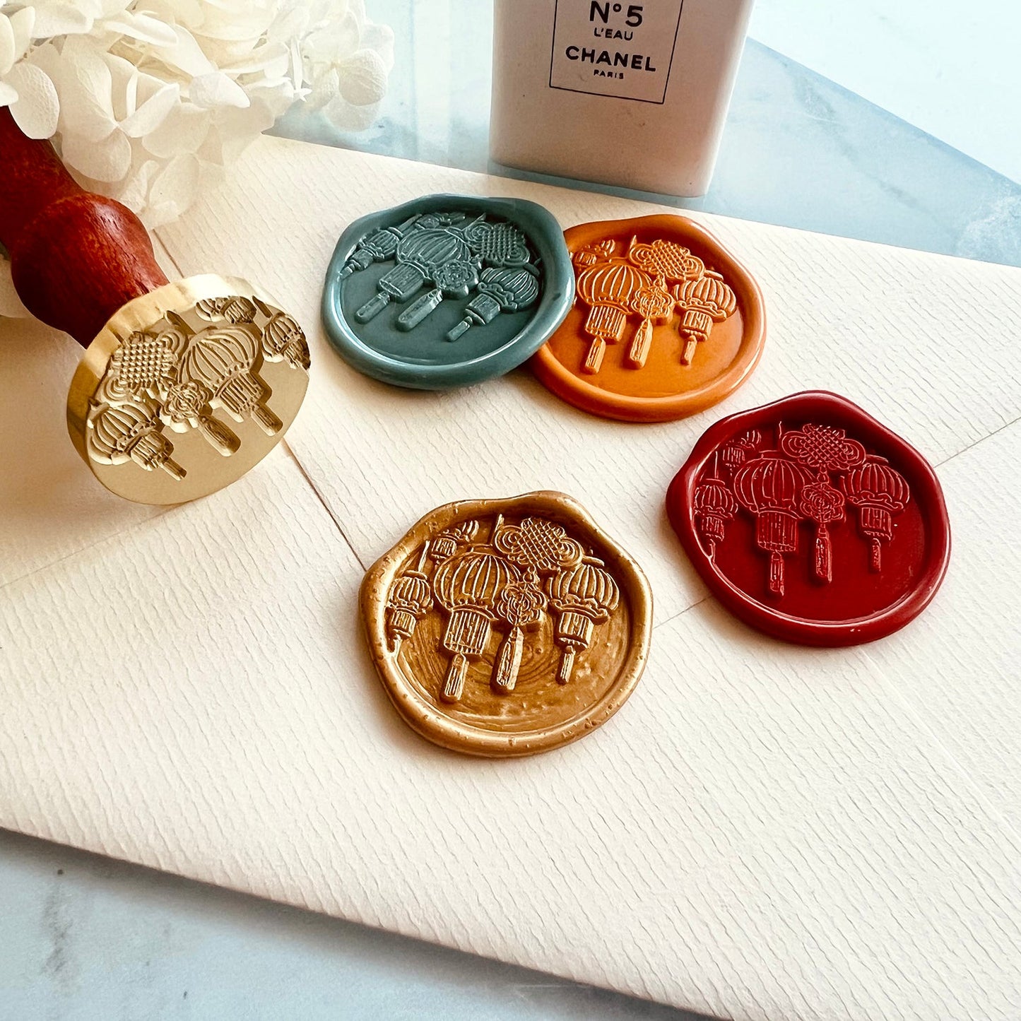 Chinese Lantern Wax Seal Stamp 30mm – Lunar New Year Lantern