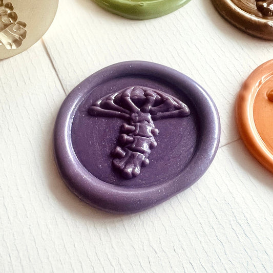 Gothic Mushroom Bone Wax Seal Stamp 25mm – Dark Fantasy Mushroom