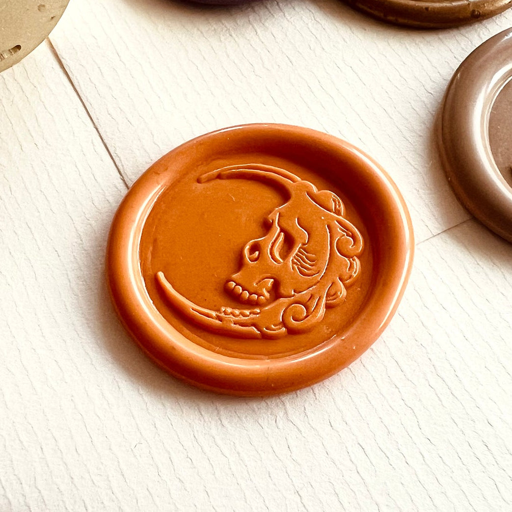 Gothic Skull Wax Seal Stamp 25mm – Dark Fantasy Skull