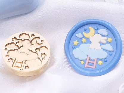 Bunny Moon Wax Seal Stamp 25mm – Rabbit Cloud