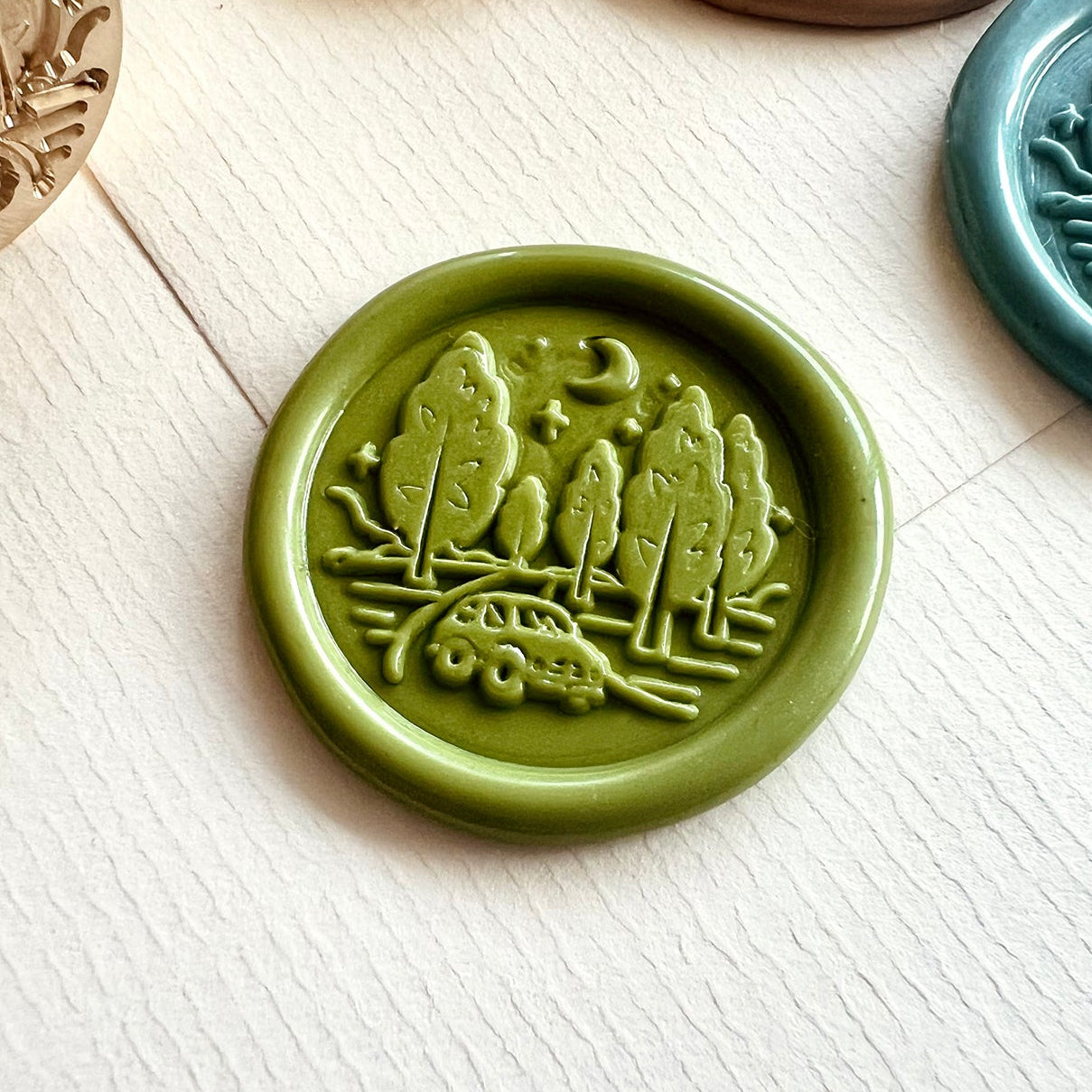 Forest Car Wax Seal Stamp 25mm – Night Landscape