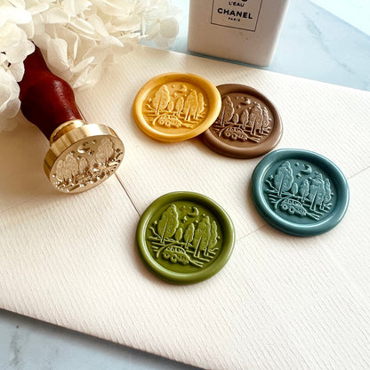 Forest Car Wax Seal Stamp 25mm – Night Landscape