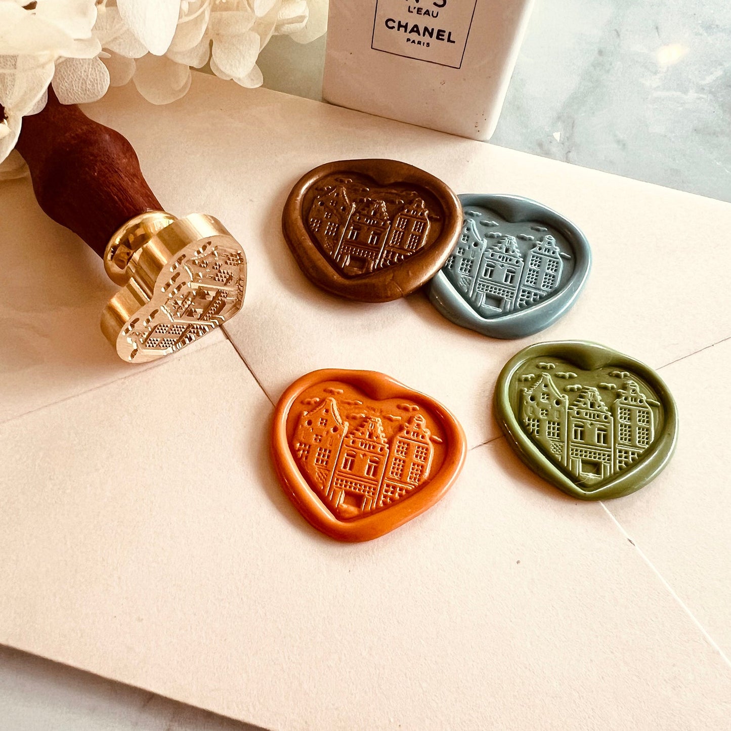 Dutch Canal Houses Wax Seal Stamp size 27 x 24 mm
