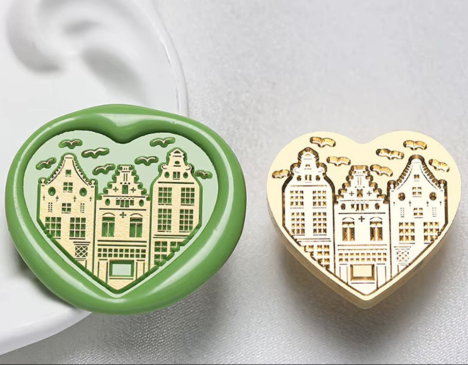 Dutch Canal Houses Wax Seal Stamp size 27 x 24 mm
