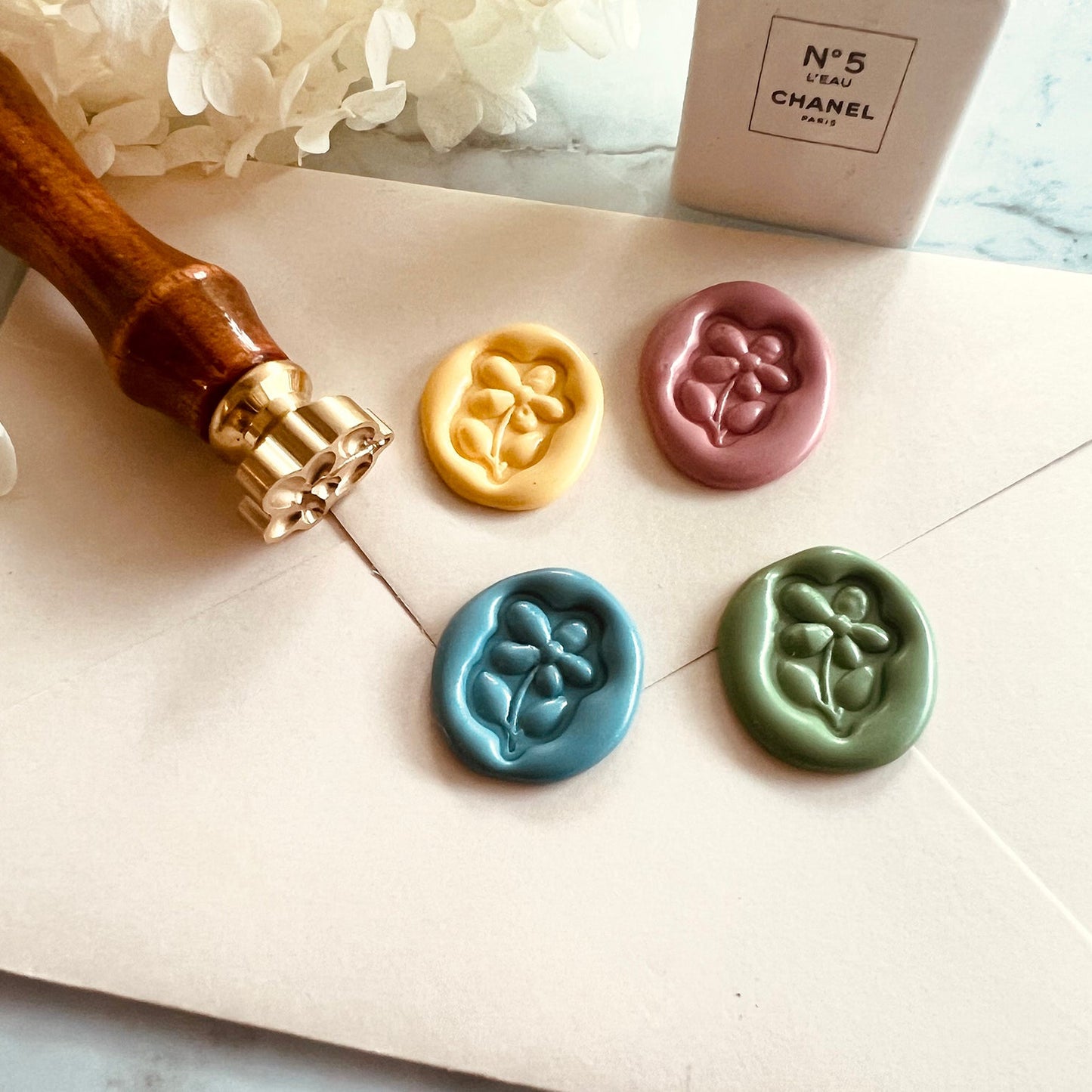 Small 3D Flower Wax Seal Stamp size 21mm