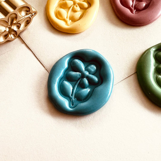 Small 3D Flower Wax Seal Stamp size 21mm