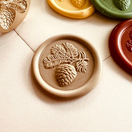 Luxury Pinecone Wax Seal Stamp size 25mm