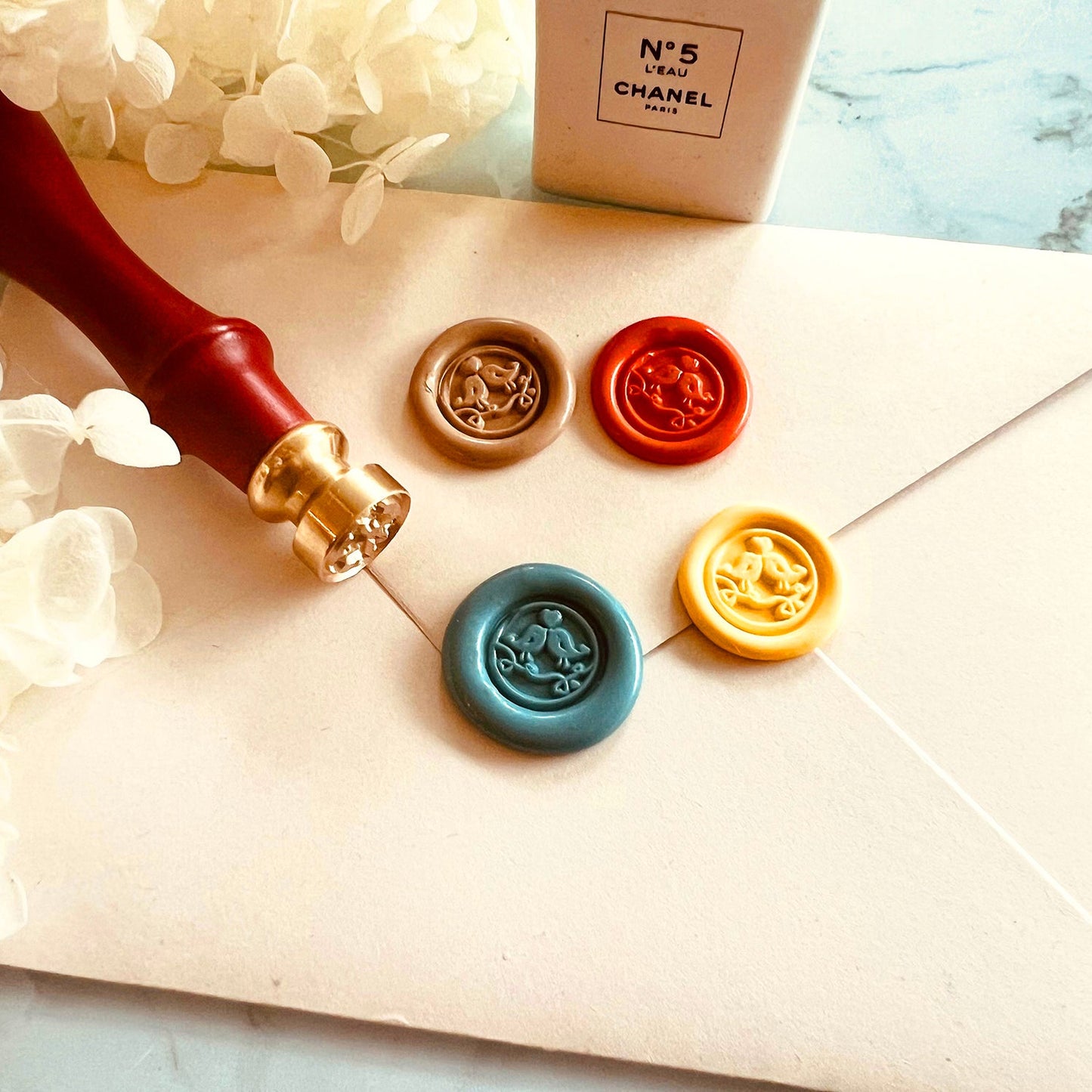 Mini Love Birds Wax Seal Stamp size 15mm