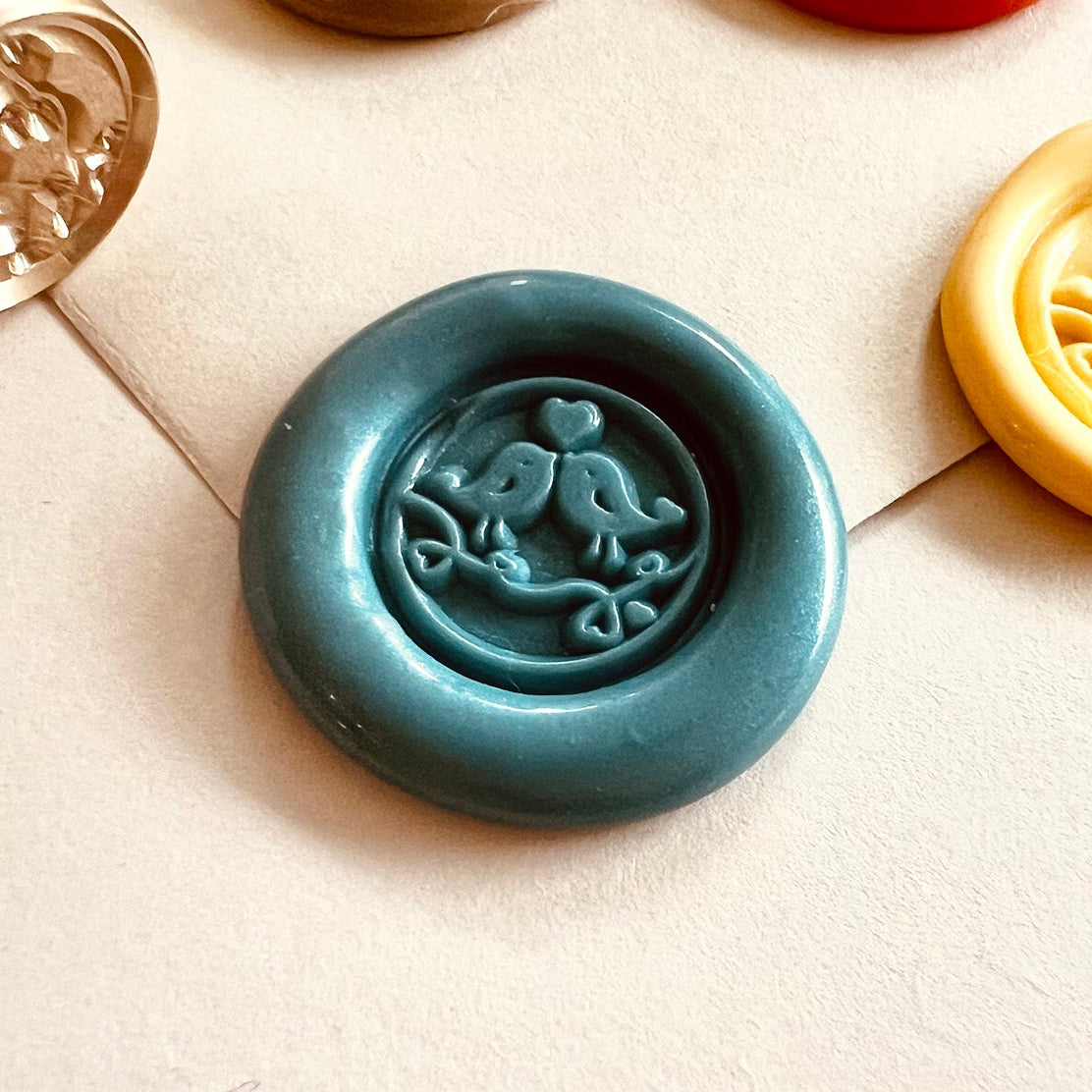 Mini Love Birds Wax Seal Stamp size 15mm
