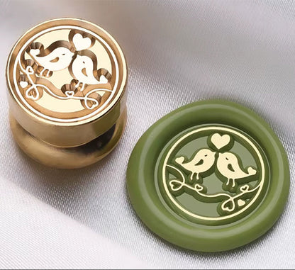 Mini Love Birds Wax Seal Stamp size 15mm