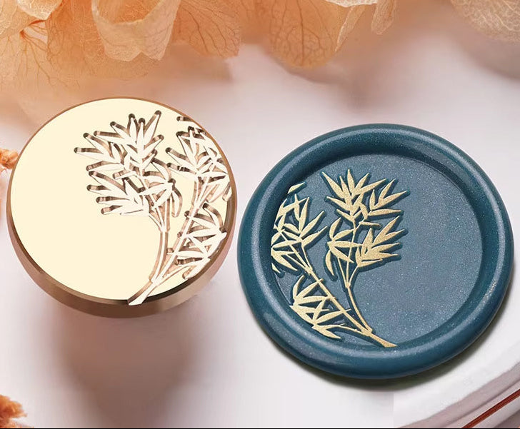 Botanical Wax Seal Stamp – Wildflower Brass Stamp size 25mm