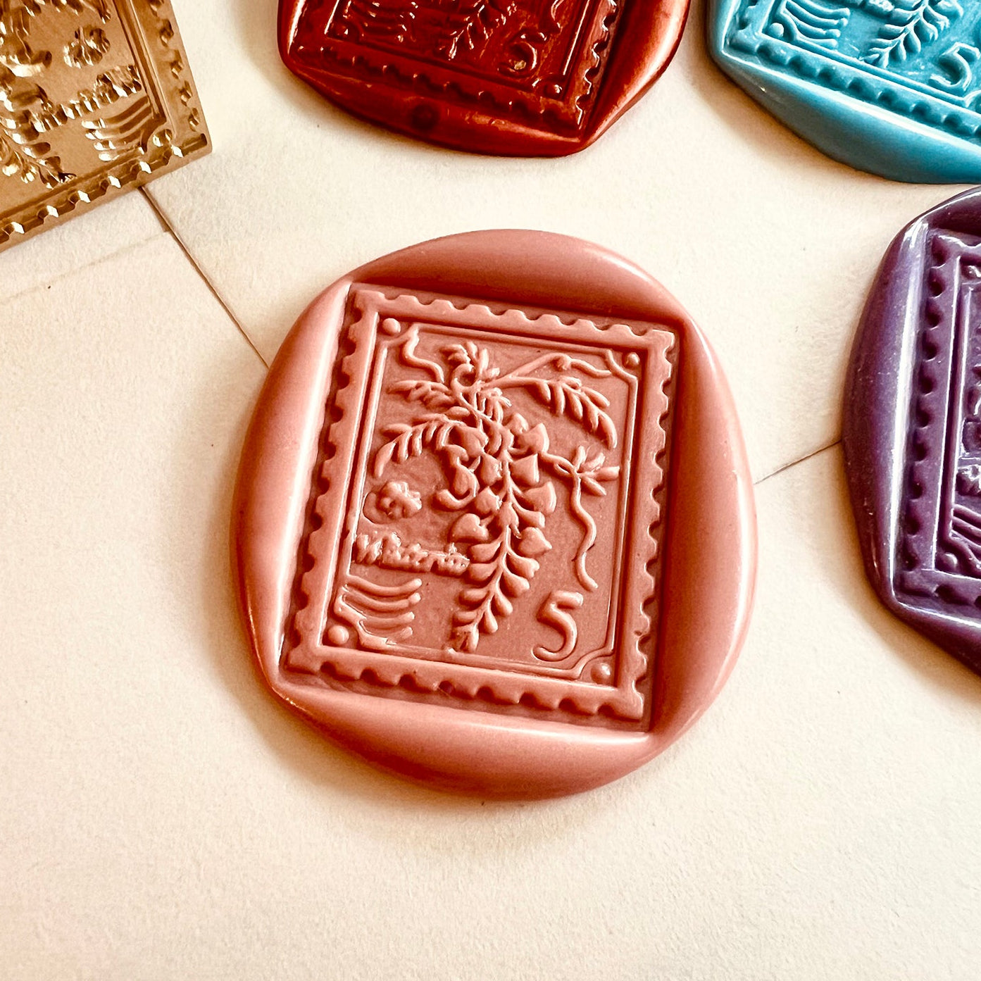 Wisteria Postage Wax Seal Stamp – Brass Stamp size 23x28mm