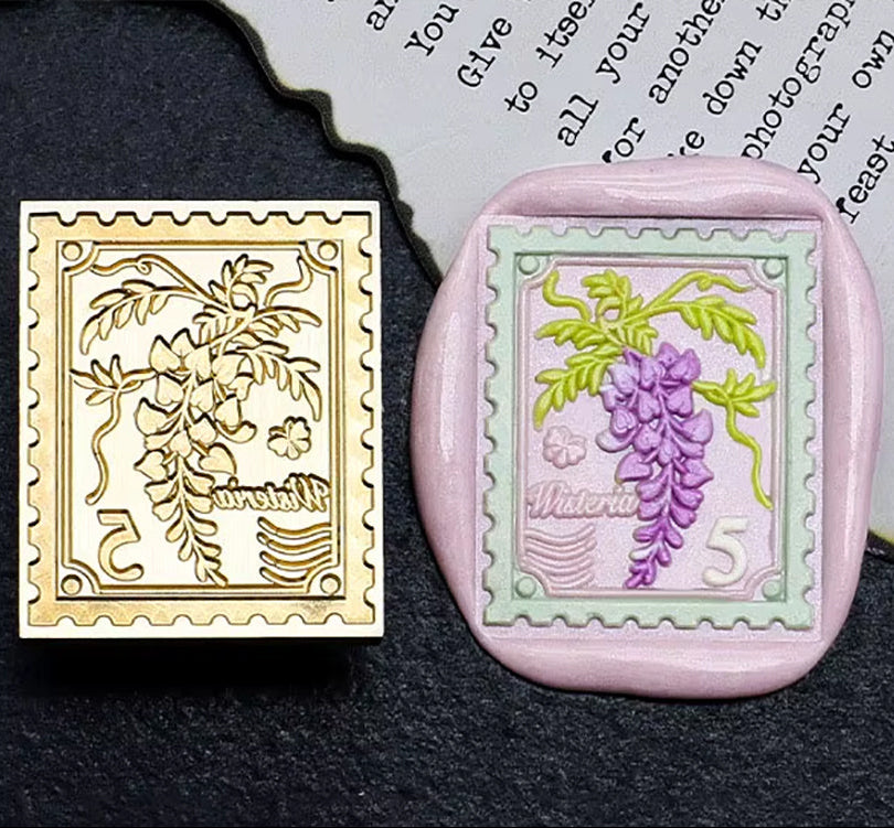 Wisteria Postage Wax Seal Stamp – Brass Stamp size 23x28mm