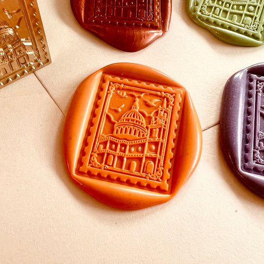 Architectural Postage Wax Seal Stamp size 22x28mm
