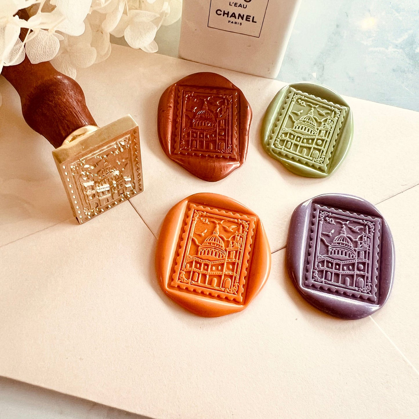 Architectural Postage Wax Seal Stamp size 22x28mm