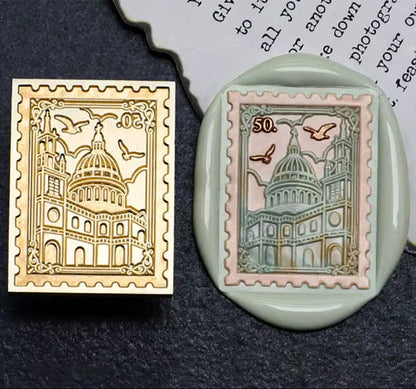Architectural Postage Wax Seal Stamp size 22x28mm