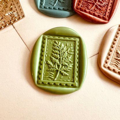 Botanical Postage Wax Seal Stamp size 21x28mm
