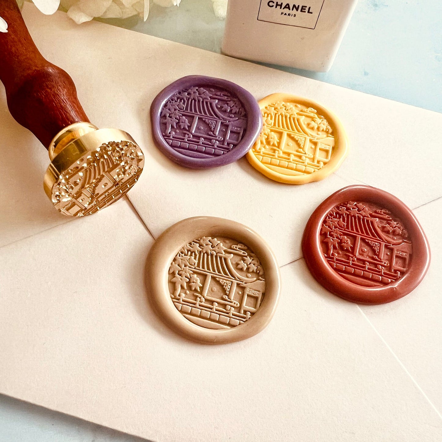Autumn Chinese Temple Wax Seal Stamp size 25mm