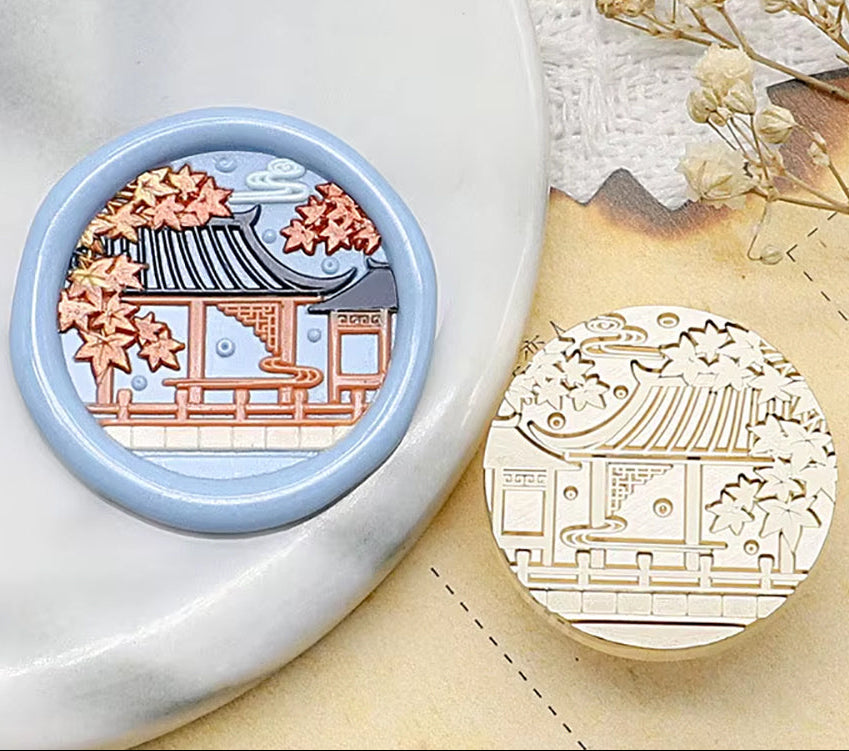 Autumn Chinese Temple Wax Seal Stamp size 25mm