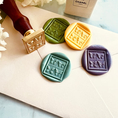 Elegant Butterfly Grid Wax Seal Stamp – 23x25mm